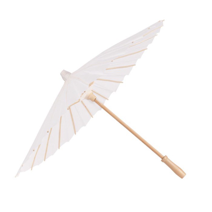 Elegante paraguas de papel blanco personalizable ideal para bodas color blanco primera vista Elegante paraguas de papel blanco personalizable ideal para bodas color blanco primera vista