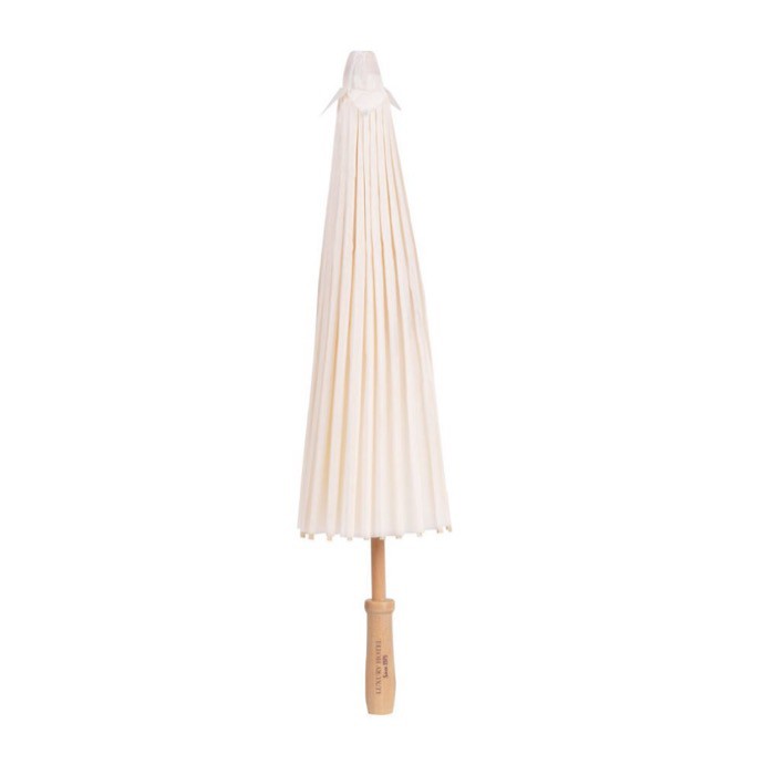 Elegante paraguas de papel blanco personalizable ideal para bodas color blanco tercera vista Elegante paraguas de papel blanco personalizable ideal para bodas color blanco tercera vista