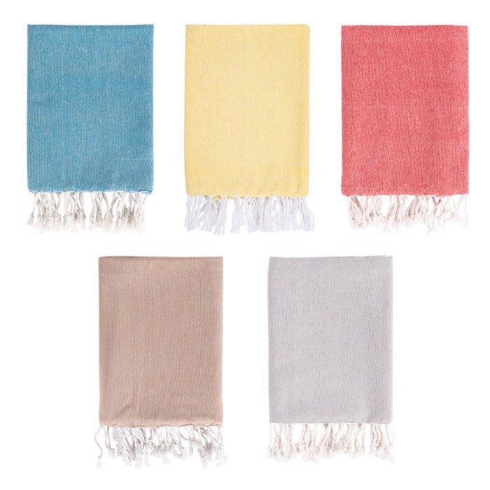 Pareo de algodón y poliéster monocolor con flecos blancos 170 g/m2 primera vista Pareo de algodón y poliéster monocolor con flecos blancos 170 g/m2 primera vista