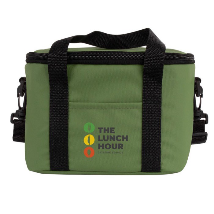 Bolsa nevera personal de cuero sintético y doble asa ajustable color verde sexta vista Bolsa nevera personal de cuero sintético y doble asa ajustable color verde sexta vista