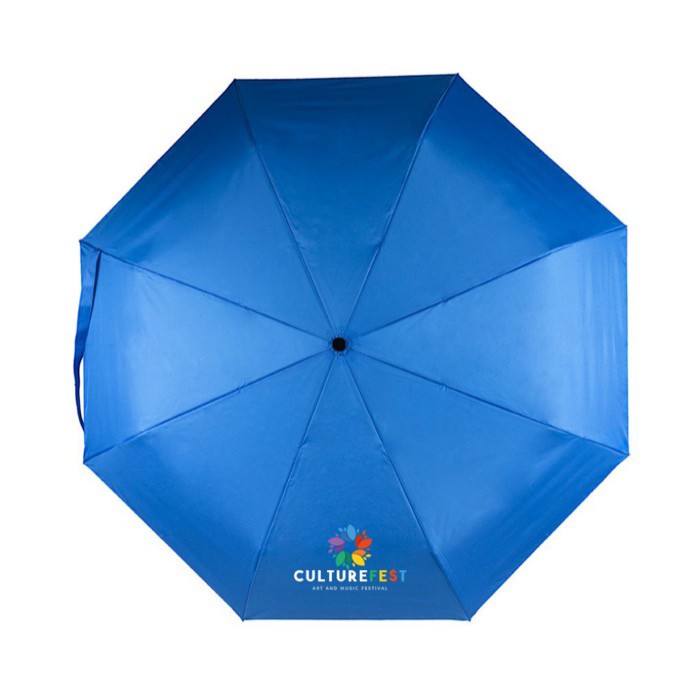 Paraguas antiviento de pongee RPET con mango de bambú Ø97 color azul real quinta vista Paraguas antiviento de pongee RPET con mango de bambú Ø97 color azul real quinta vista