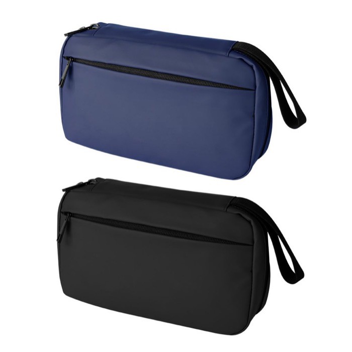 Neceser de cuero sintético de suave tacto con doble cremallera primera vista Neceser de cuero sintético de suave tacto con doble cremallera primera vista