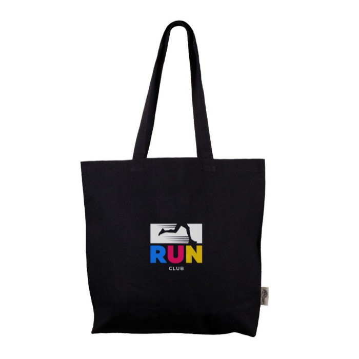 Bolsa de 100% algodón con bolsillo en el interior 140 g/m2 color negro tercera vista