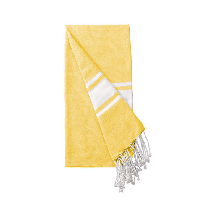 Pareo de algodón reciclado y poliéster en varios colores 150 g/m2 color amarillo primera vista Pareo de algodón reciclado y poliéster en varios colores 150 g/m2 color amarillo primera vista