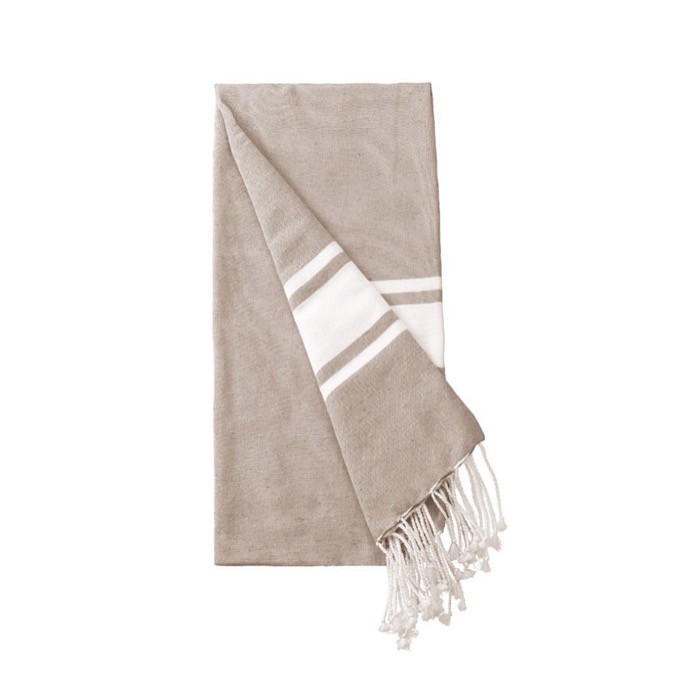 Pareo de algodón reciclado y poliéster en varios colores 150 g/m2 color beige primera vista Pareo de algodón reciclado y poliéster en varios colores 150 g/m2 color beige primera vista