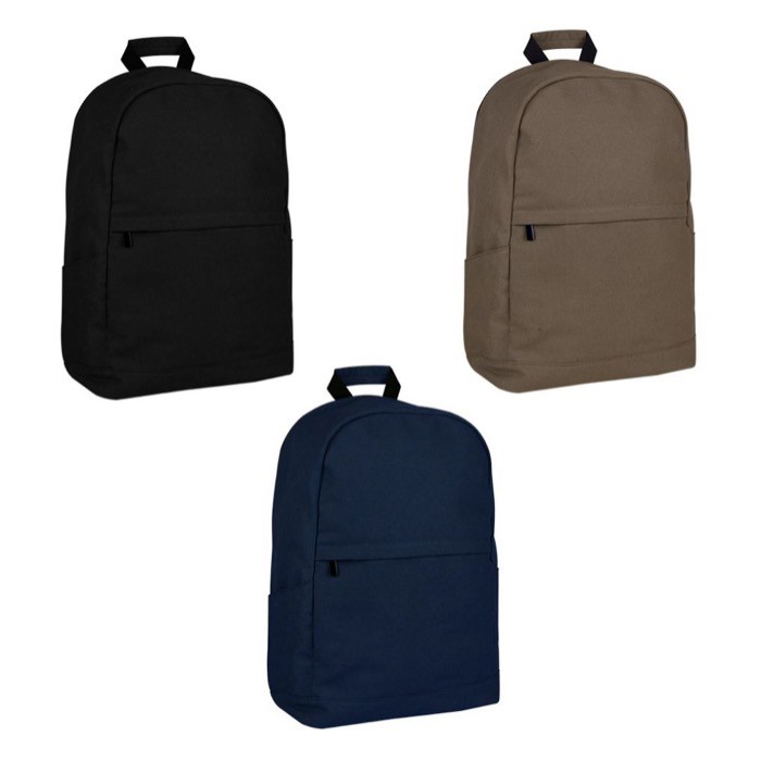 Clásica mochila de portátil de algodón con bolsillos a los lados 15'' primera vista Clásica mochila de portátil de algodón con bolsillos a los lados 15'' primera vista