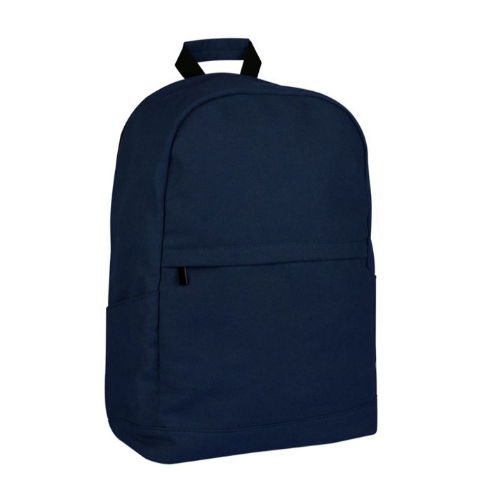 Clásica mochila de portátil de algodón con bolsillos a los lados 15'' color azul marino primera vista Clásica mochila de portátil de algodón con bolsillos a los lados 15'' color azul marino primera vista
