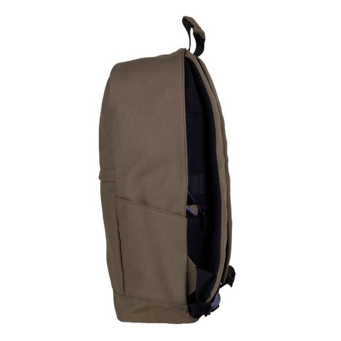 Clásica mochila de portátil de algodón con bolsillos a los lados 15'' color marrón segunda vista Clásica mochila de portátil de algodón con bolsillos a los lados 15'' color marrón segunda vista