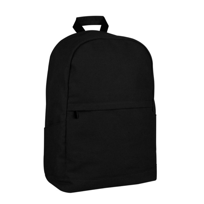Clásica mochila de portátil de algodón con bolsillos a los lados 15'' color negro primera vista Clásica mochila de portátil de algodón con bolsillos a los lados 15'' color negro primera vista