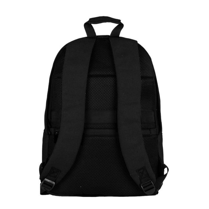 Clásica mochila de portátil de algodón con bolsillos a los lados 15'' color negro tercera vista Clásica mochila de portátil de algodón con bolsillos a los lados 15'' color negro tercera vista