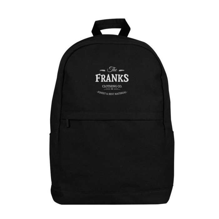 Clásica mochila de portátil de algodón con bolsillos a los lados 15'' color negro cuarta vista Clásica mochila de portátil de algodón con bolsillos a los lados 15'' color negro cuarta vista