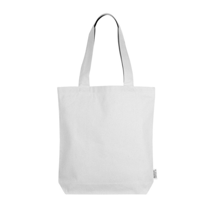 Bolsa de algodón reciclado en colores neutros 320 g/m2 color blanco primera vista Bolsa de algodón reciclado en colores neutros 320 g/m2 color blanco primera vista