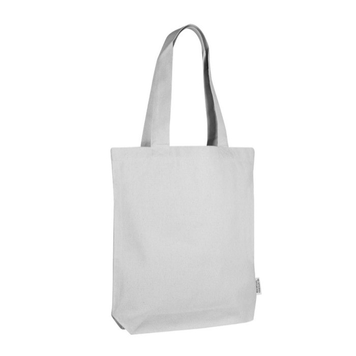 Bolsa de algodón reciclado en colores neutros 320 g/m2 color blanco segunda vista Bolsa de algodón reciclado en colores neutros 320 g/m2 color blanco segunda vista