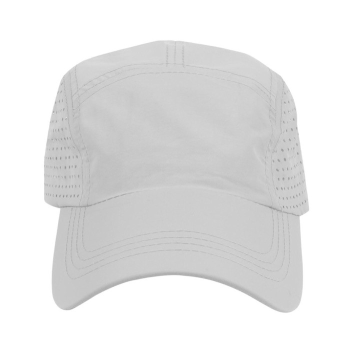 Gorra de microfibra transpirable con agujeros a los costados color blanco segunda vista