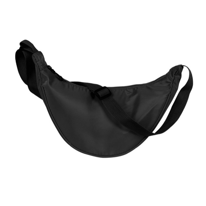 Bandolera de poliéster con asa ajustable para el hombro color negro primera vista Bandolera de poliéster con asa ajustable para el hombro color negro primera vista