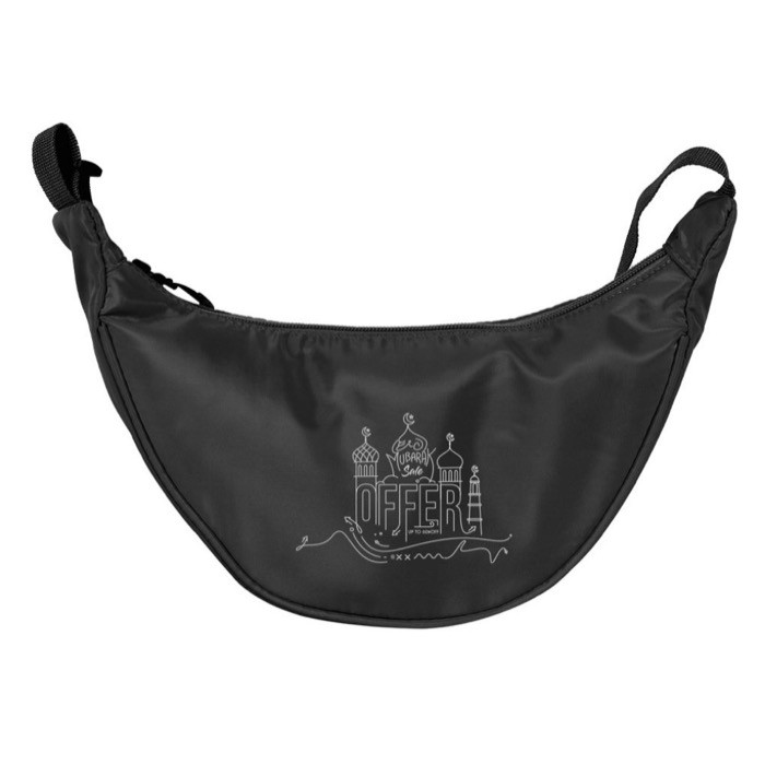 Bandolera de poliéster con asa ajustable para el hombro color negro tercera vista Bandolera de poliéster con asa ajustable para el hombro color negro tercera vista