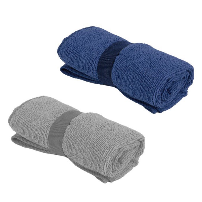 Toalla de deporte de poliéster y poliamida con elástico para plegar primera vista