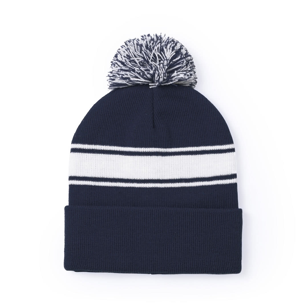 Gorro invierno personalizado con pompón color azul