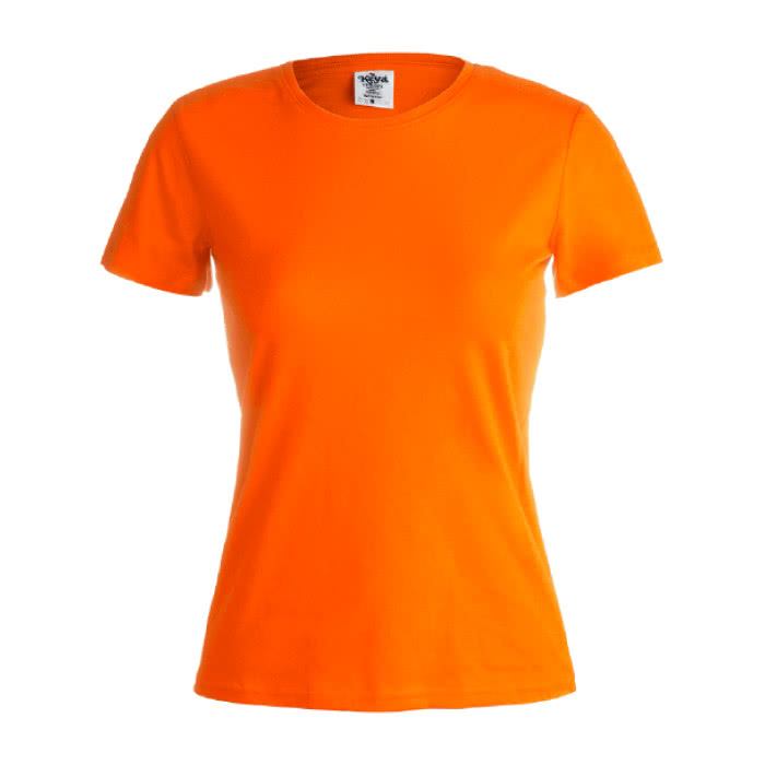 Camisetas con logotipo mujer algodón 150 g/m2 color naranja