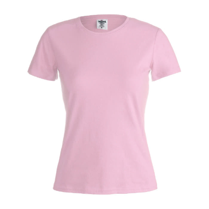 Camisetas con logotipo mujer algodón 150 g/m2 color rosa