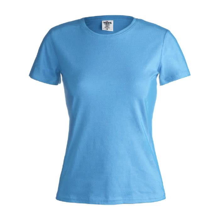 Camisetas con logotipo mujer algodón 150 g/m2 color azul claro