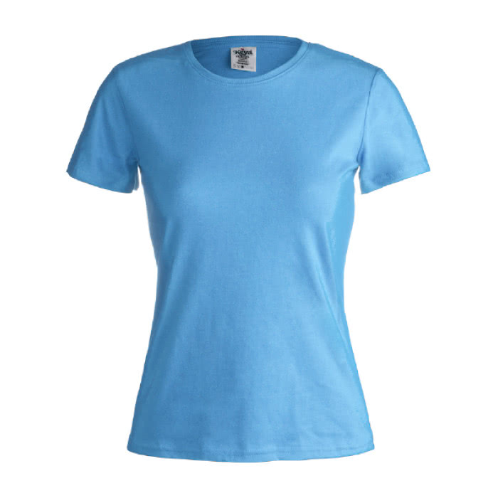 Camisetas mujer manga corta con logo color azul claro Camisetas mujer manga corta con logo color azul claro