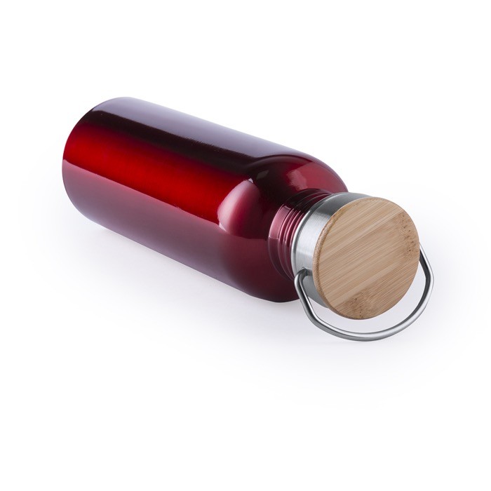 Botella estilo retro brillante color rojo primera vista