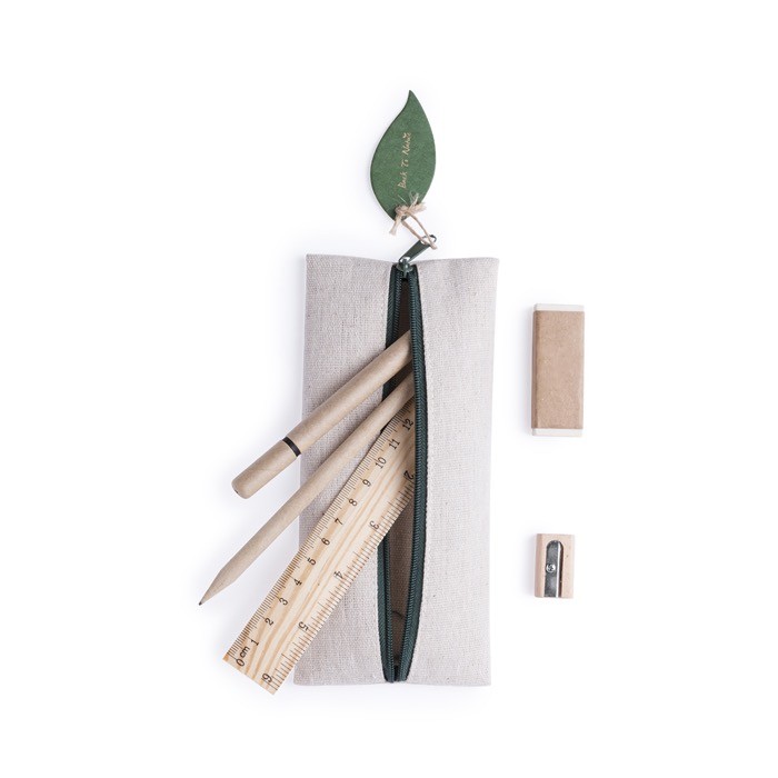 Estuche con tirador en forma de hoja color marfil primera vista