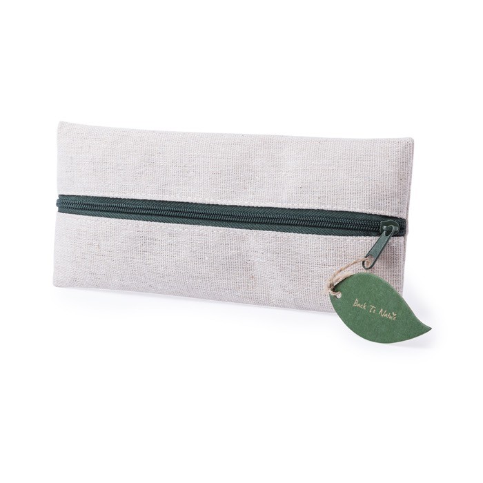 Estuche con tirador en forma de hoja color marfil