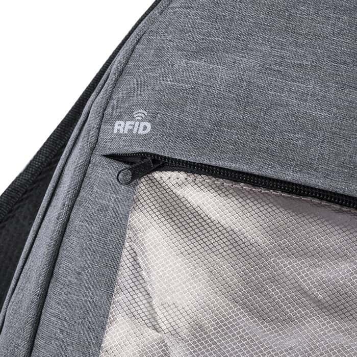 Mochila con protección RFID color gris quinta vista Mochila con protección RFID color gris quinta vista