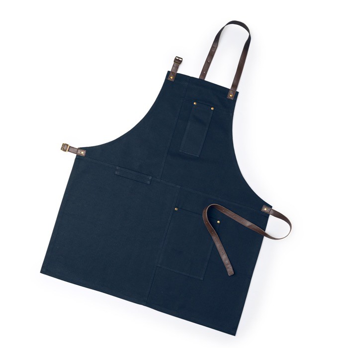 Delantal de algodón canvas con varios bolsillos 340 g/m2 color azul marino