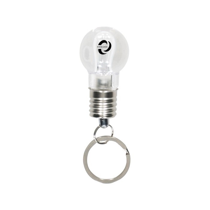 Llavero linterna en forma de bombilla de luz con luz blanca cuarta vista Llavero linterna en forma de bombilla de luz con luz blanca cuarta vista