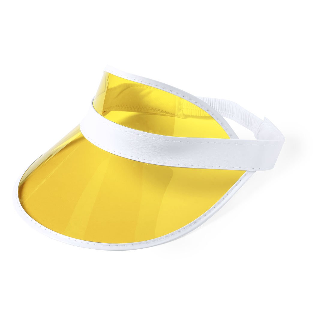 Visera publicitaria con protección UV color amarillo