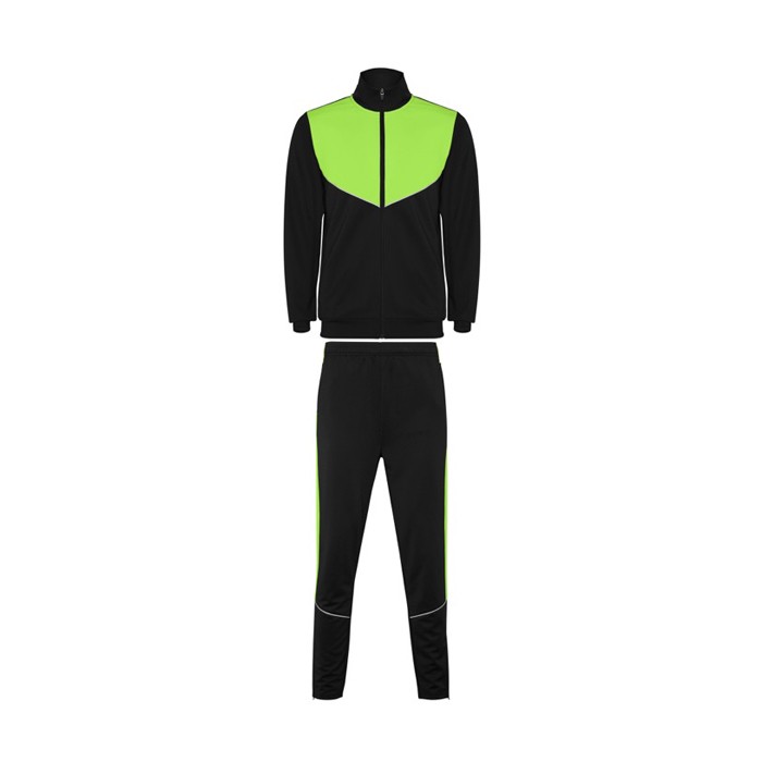 Chándal con pecho de color a contraste con cuello 225 g/m2 Roly Direct Evans color verde lima segunda vista