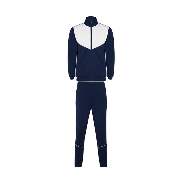 Chándal con pecho de color a contraste con cuello 225 g/m2 Roly Direct Evans color blanco segunda vista