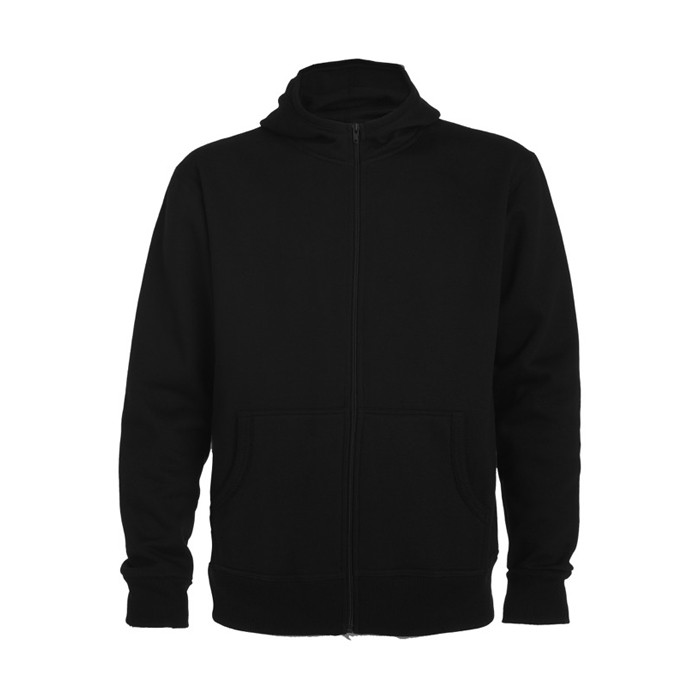 Sudadera de algodón y poliéster con capucha 280 g/m2 Roly Direct Montblanc color negro segunda vista
