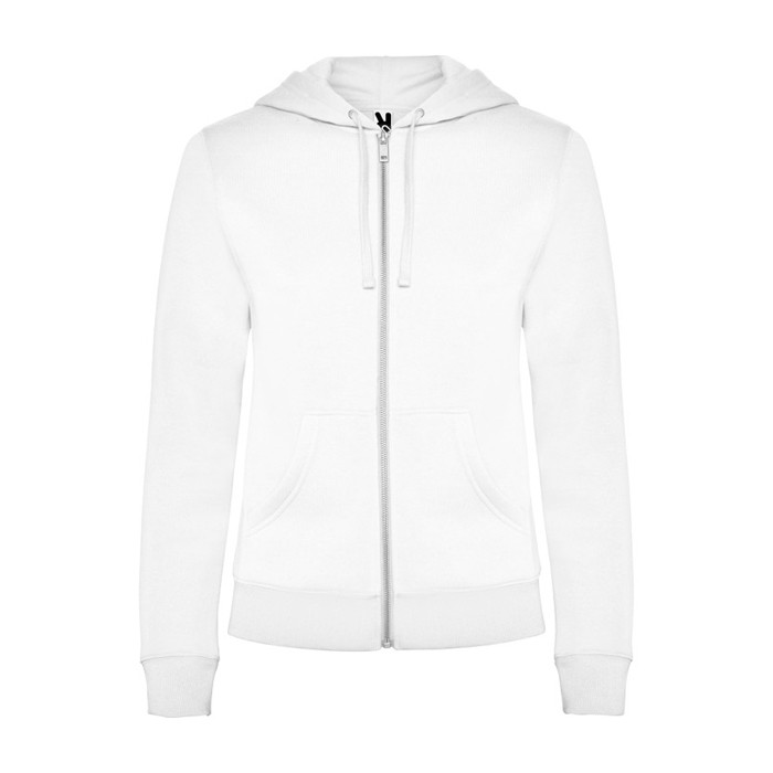 Sudadera para mujer de algodón y poliéster 280 g/m2 Roly Direct Veleta color blanco segunda vista