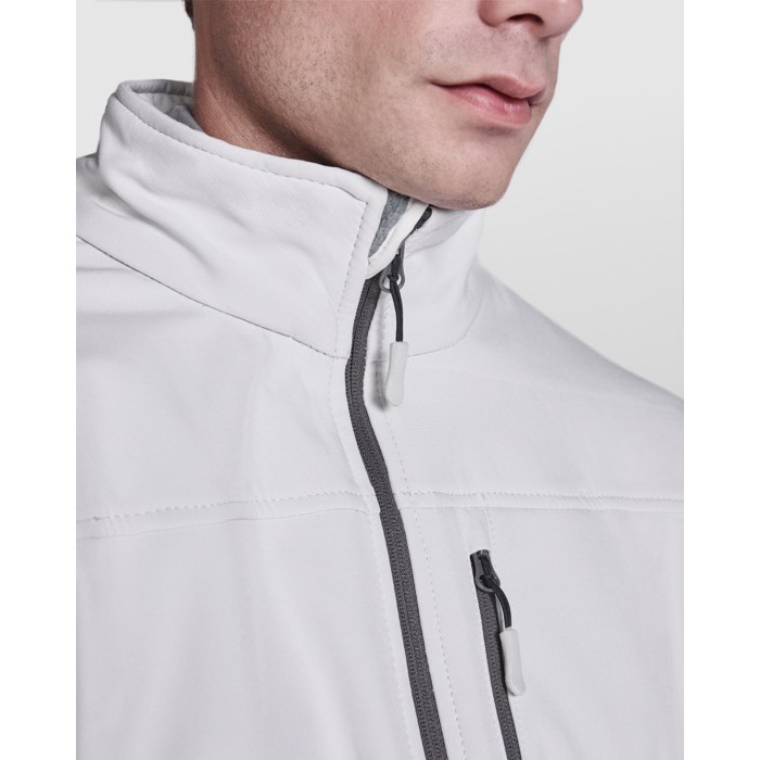 Chaqueta softshell con elastano y cremallera 300 g/m2 Roly Direct Antartida color blanco roto vista detalle 1
