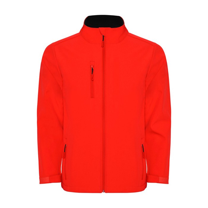 Chaqueta softshell con elastano de 2 capas 300 g/m2 Roly Direct Nebraska color rojo segunda vista