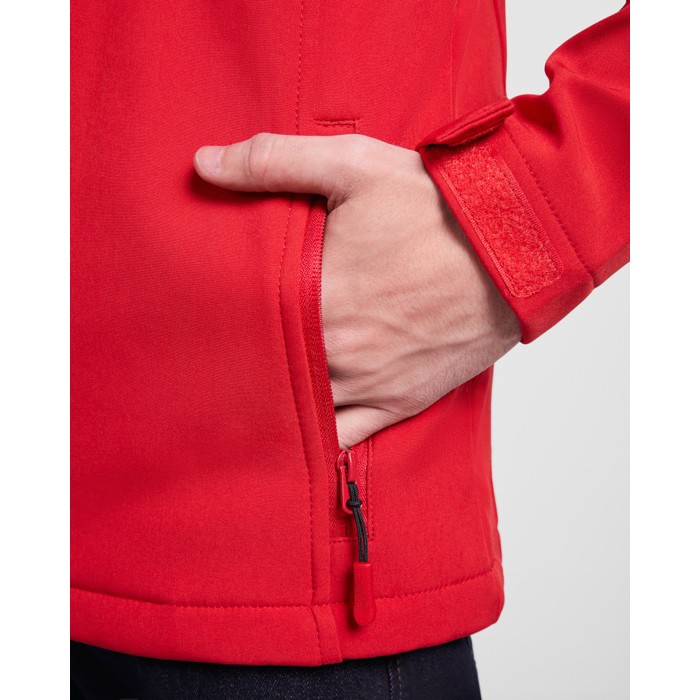 Chaqueta softshell con elastano de 2 capas 300 g/m2 Roly Direct Nebraska color rojo vista detalle 1