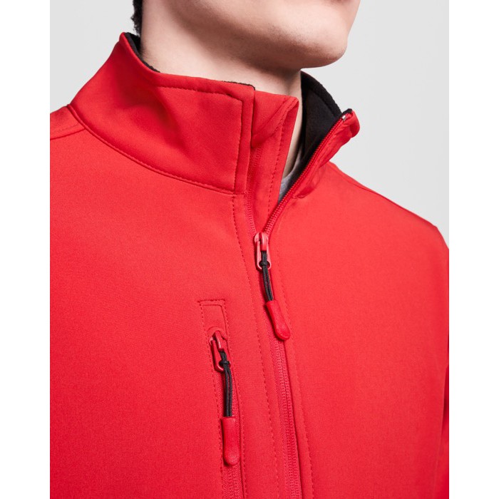 Chaqueta softshell con elastano de 2 capas 300 g/m2 Roly Direct Nebraska color rojo vista detalle 2