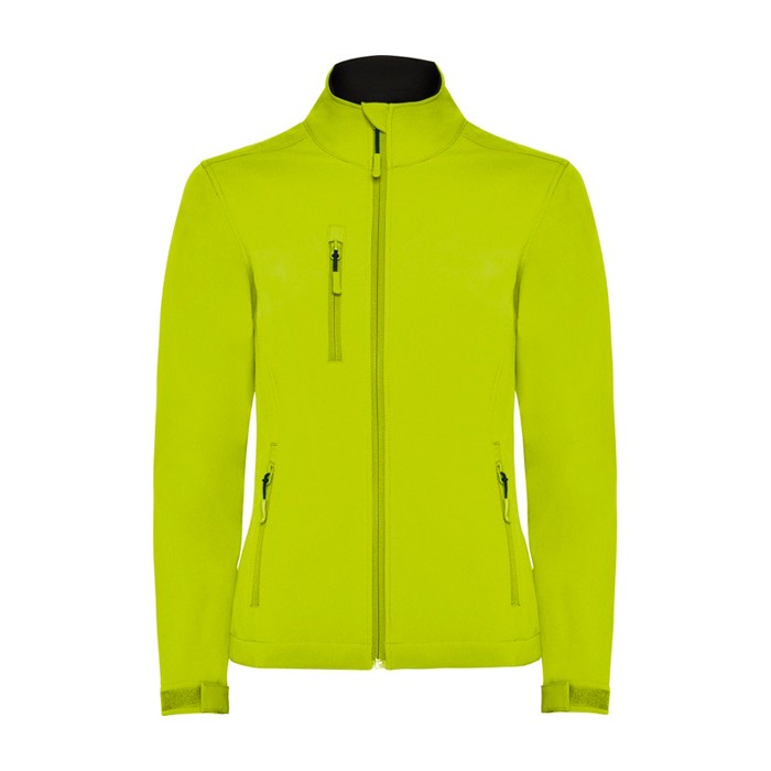 Chaqueta softshell con elastano para mujer 300 g/m2 Roly Direct Nebraska color verde lima segunda vista