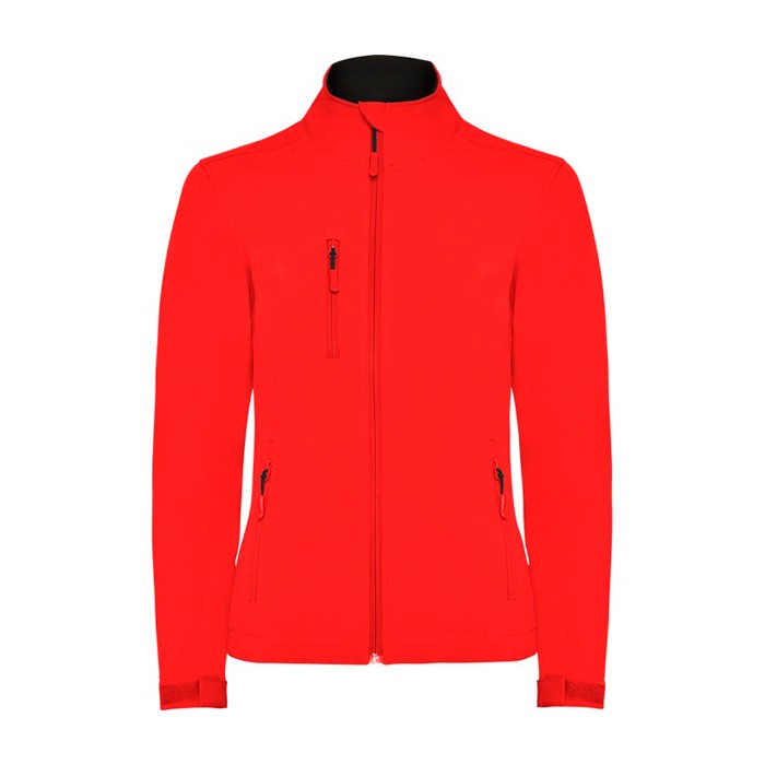 Chaqueta softshell con elastano para mujer 300 g/m2 Roly Direct Nebraska color rojo segunda vista
