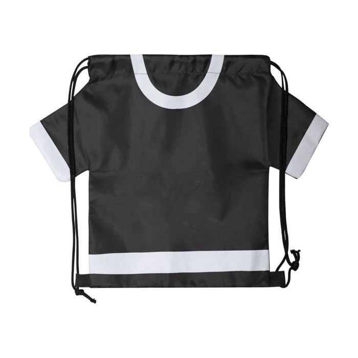 Bolsa saco con forma de camiseta color negro Bolsa saco con forma de camiseta color negro