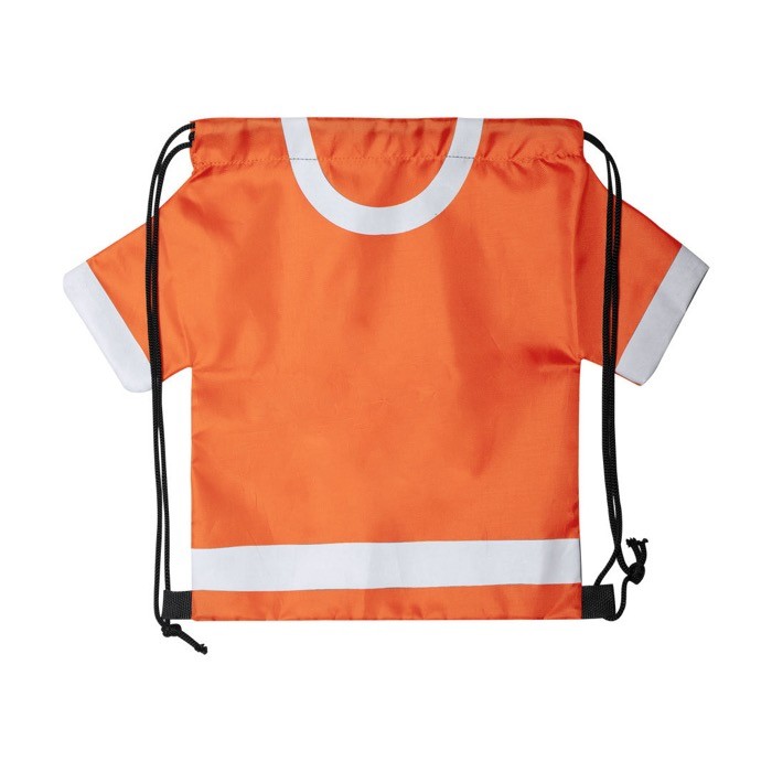 Bolsa saco con forma de camiseta color naranja Bolsa saco con forma de camiseta color naranja