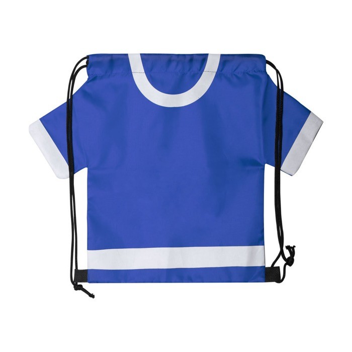 Bolsa saco con forma de camiseta color azul Bolsa saco con forma de camiseta color azul