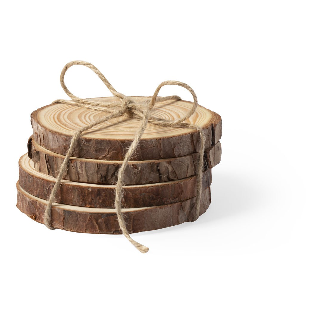 Posavasos madera de pino natural color natural Posavasos madera de pino natural color natural