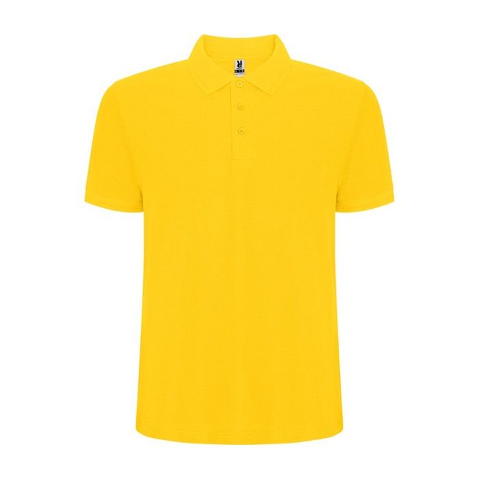 Polo de manga corta en punto piqué 220 g/m2 Roly Direct Pegaso Premium color amarillo segunda vista