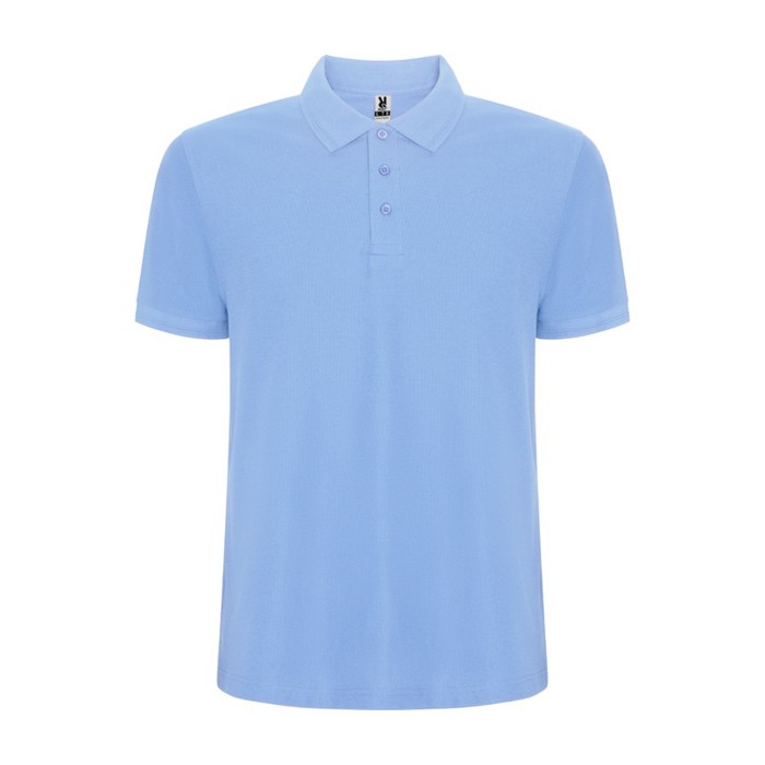 Polo de manga corta en punto piqué 220 g/m2 Roly Direct Pegaso Premium color azul claro segunda vista
