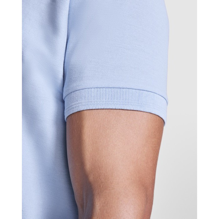 Polo de manga corta en punto piqué 220 g/m2 Roly Direct Pegaso Premium color blanco vista detalle 2
